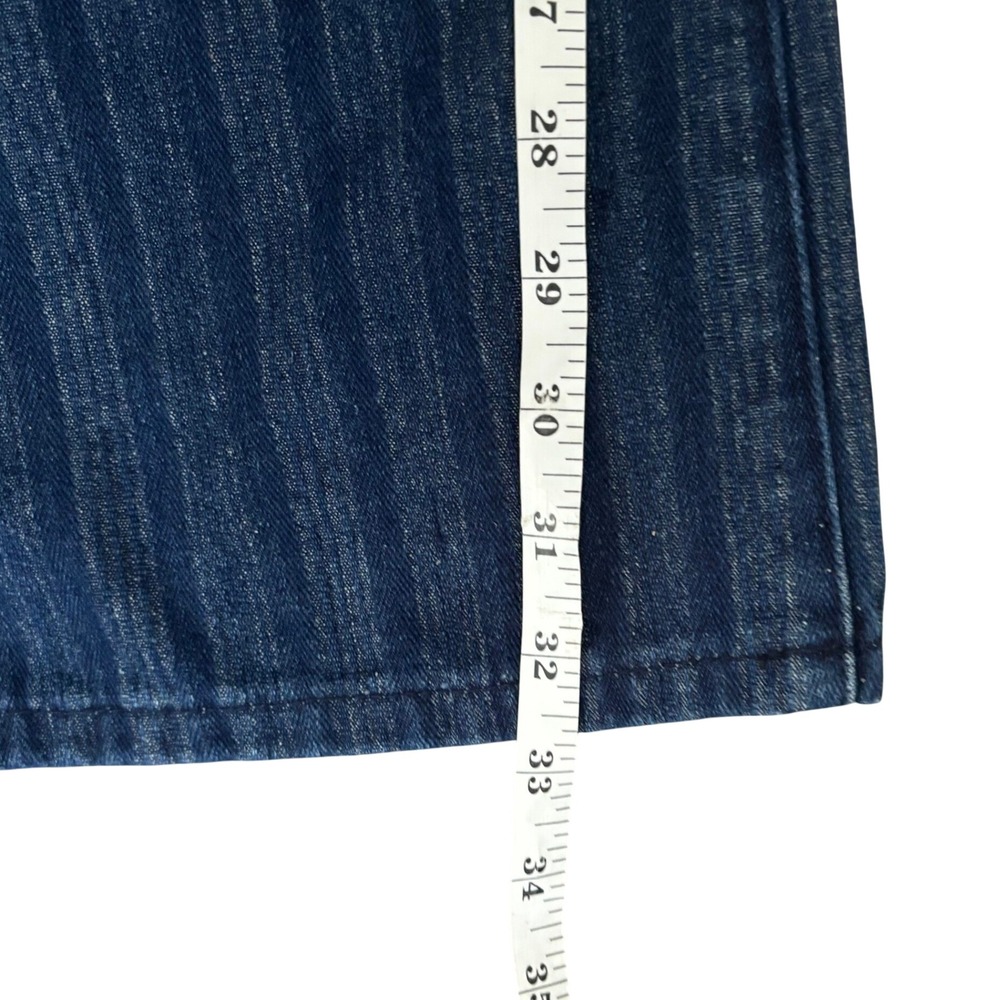 EUC Lioness Charismatic Mid Rise Flare‎ Jeans Sz M Dark Denim Blue Striped y2k - Picture 7 of 7